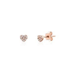 Tiny Heart Rhodium & Gold Plated Stud Earrings